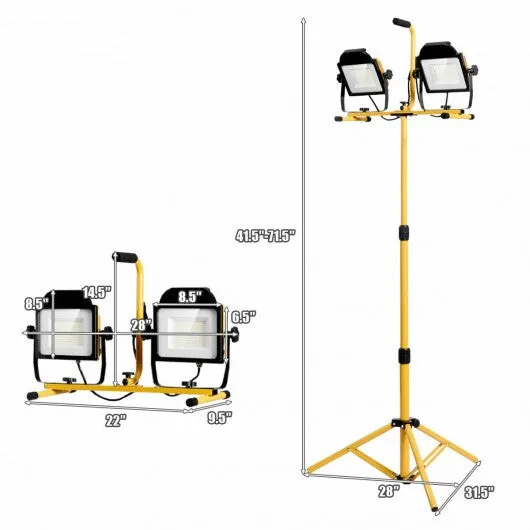 200 W 20 000 lm LED Dual-Head Work Light with Stand
