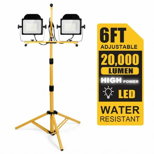 200 W 20 000 lm LED Dual-Head Work Light with Stand