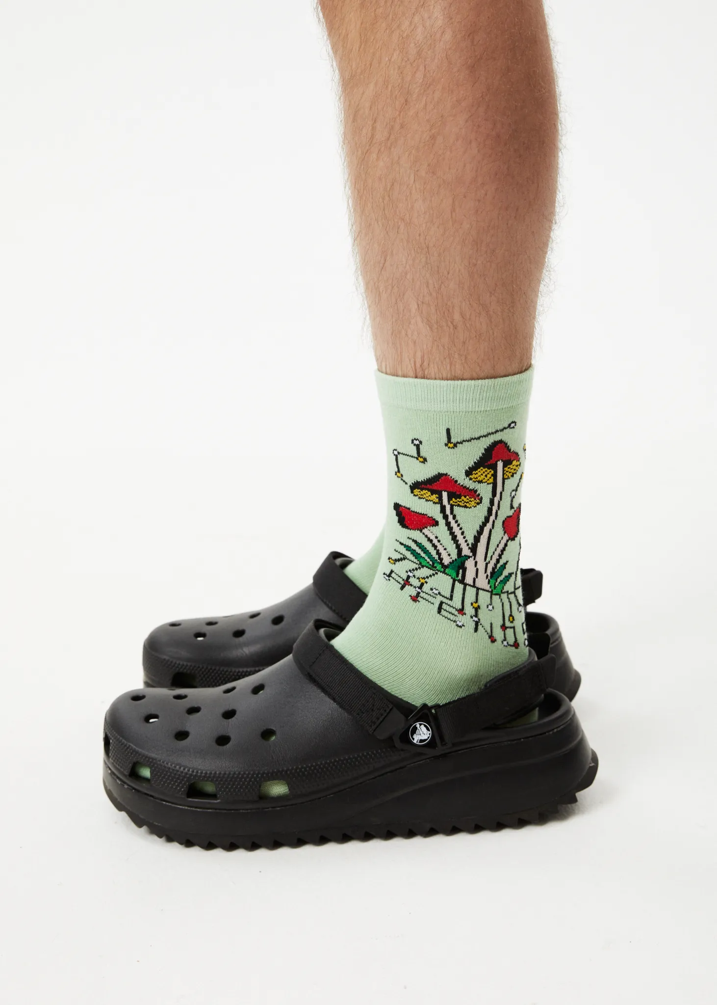 AFENDS Unisex Journey Inward - Crew Socks - Pistachio