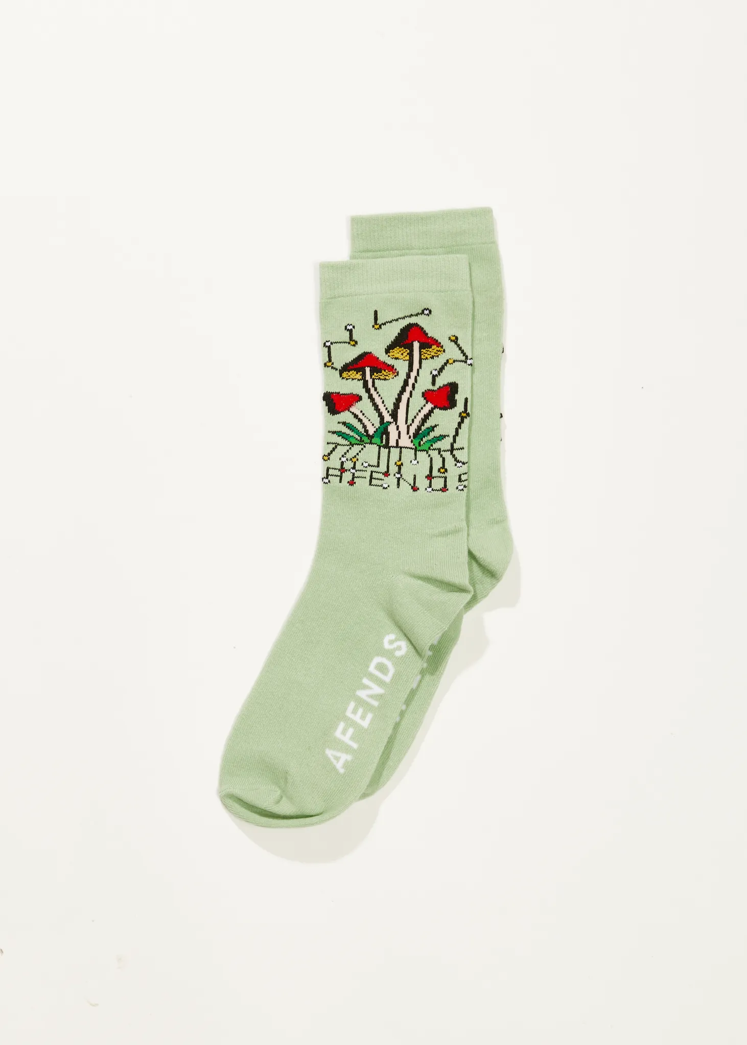 AFENDS Unisex Journey Inward - Crew Socks - Pistachio