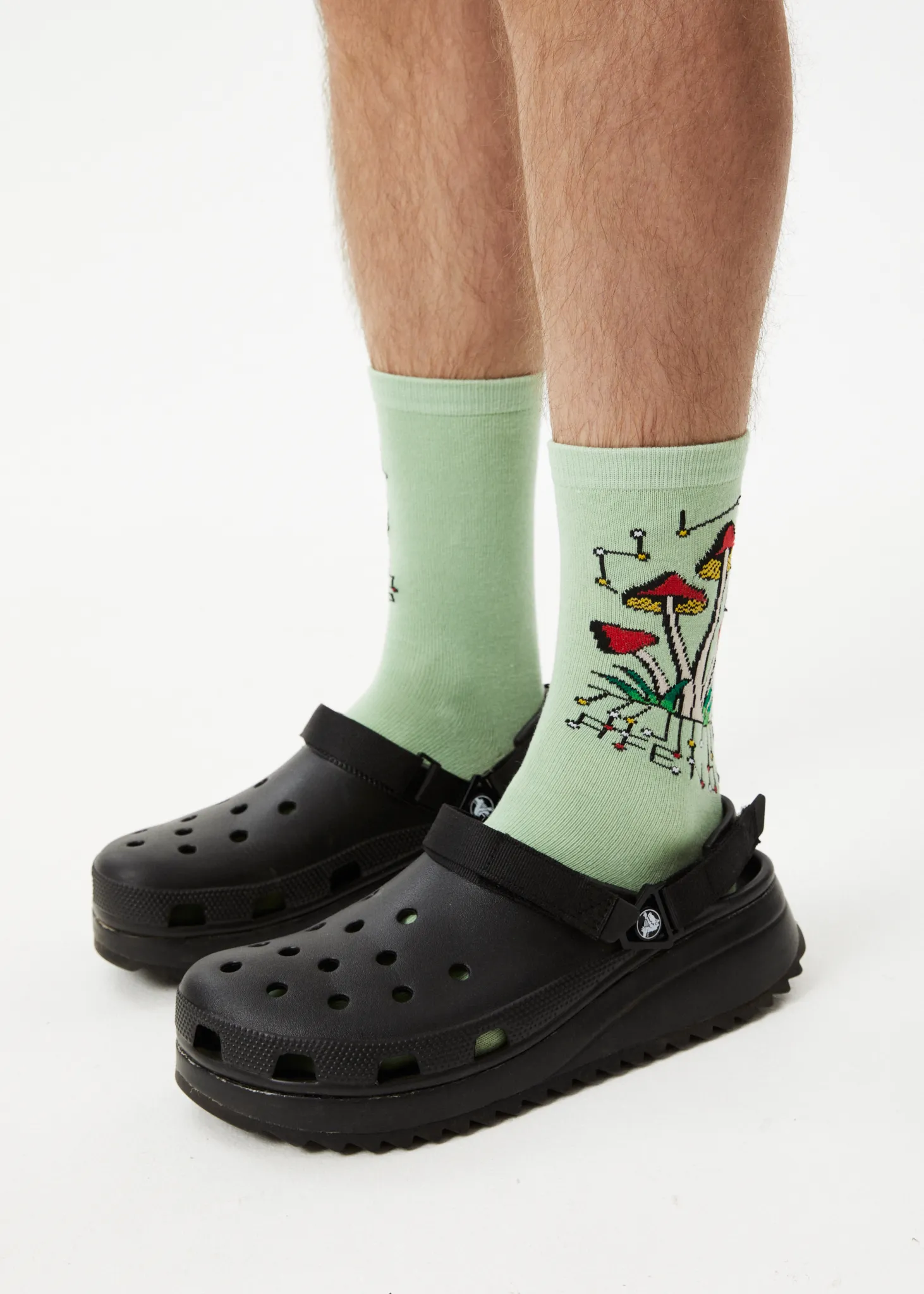 AFENDS Unisex Journey Inward - Crew Socks - Pistachio