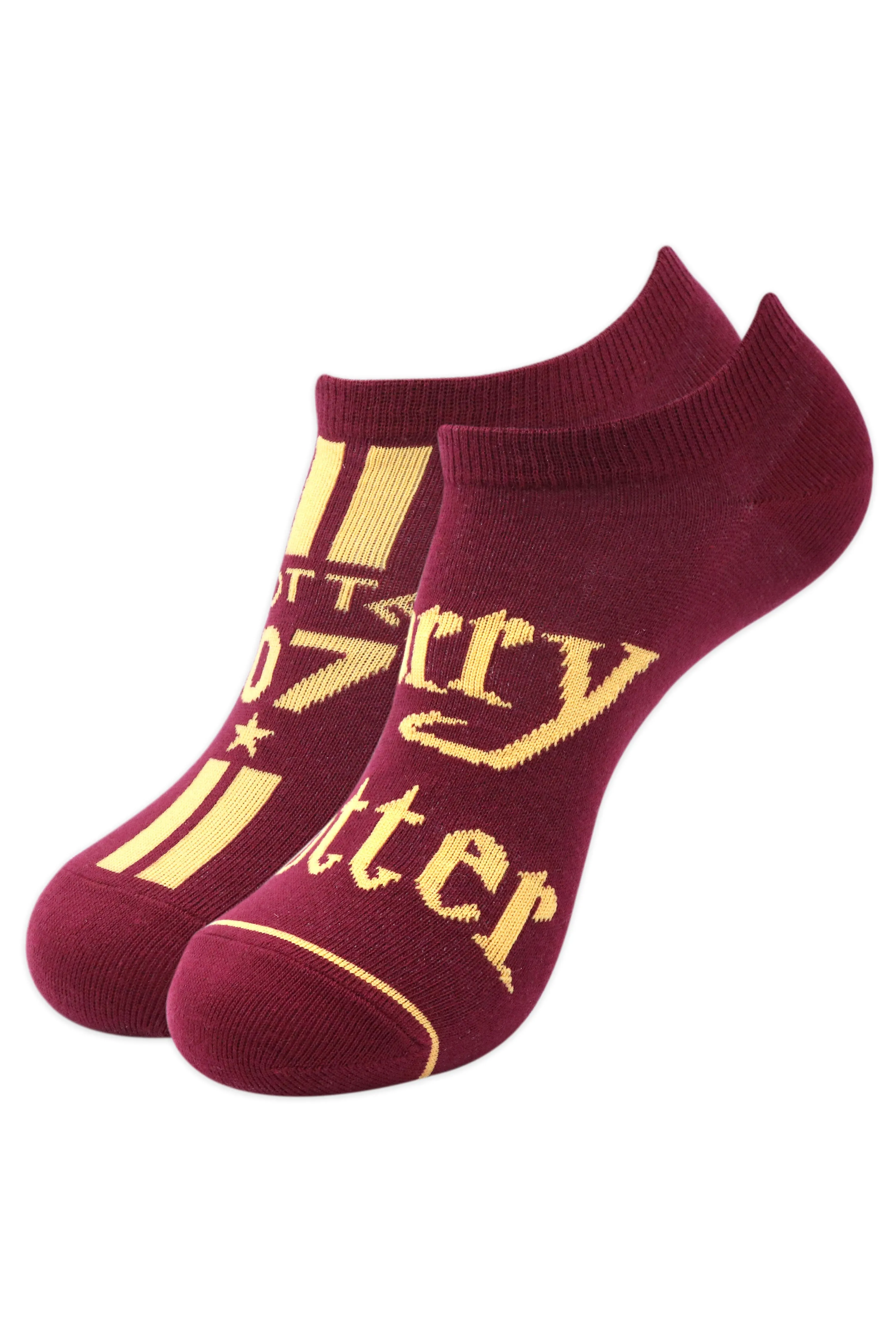Balenzia x Harry Potter Potter 07 & Harry Potter Logo lowcut Socks for Women (Pack of 2 Pairs/1U)- Maroon
