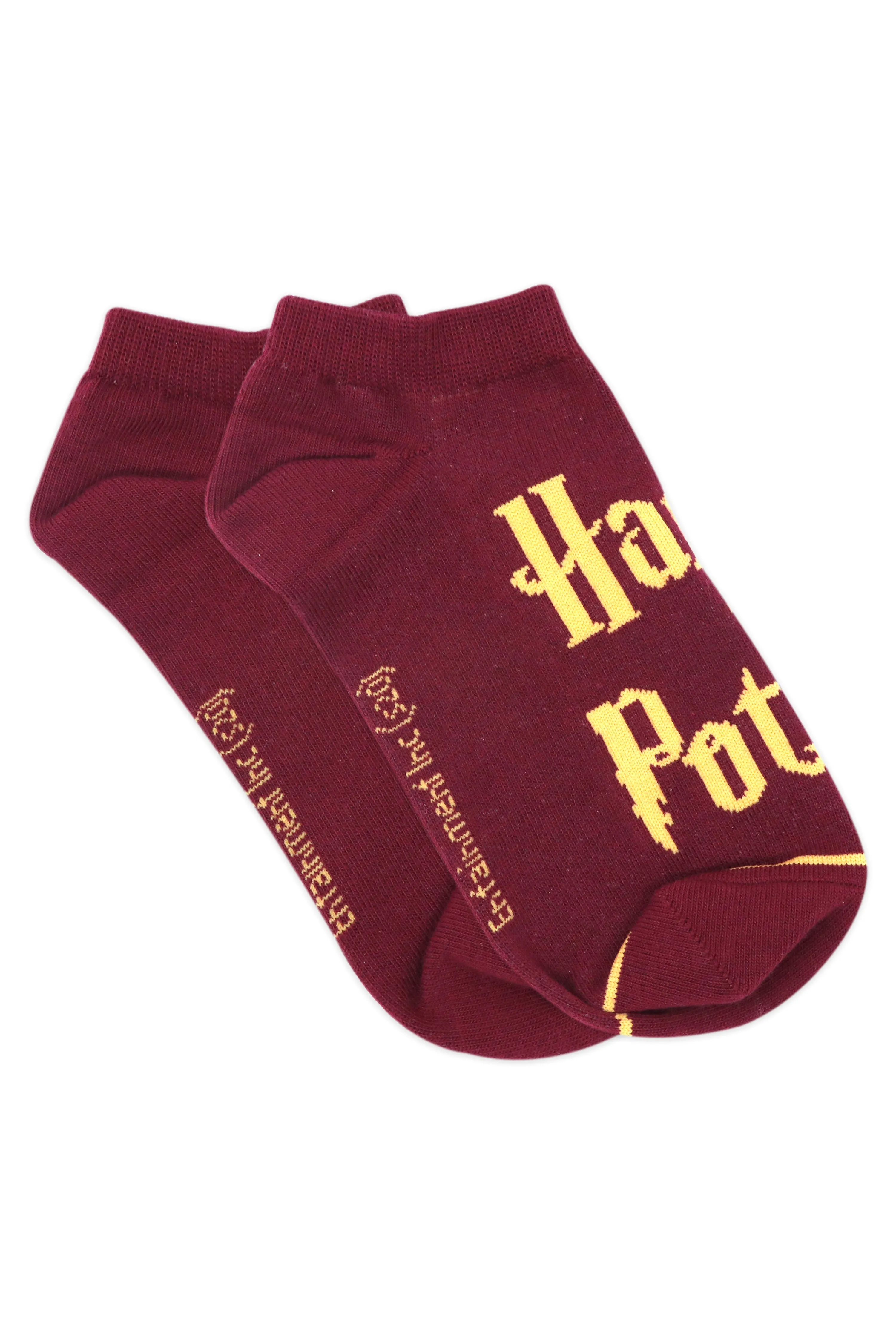 Balenzia x Harry Potter Potter 07 & Harry Potter Logo lowcut Socks for Women (Pack of 2 Pairs/1U)- Maroon
