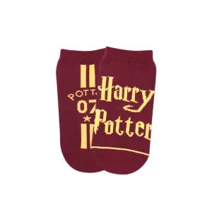 Balenzia x Harry Potter Potter 07 & Harry Potter Logo lowcut Socks for Women (Pack of 2 Pairs/1U)- Maroon