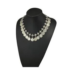 Bohemian Carved Coin Necklace