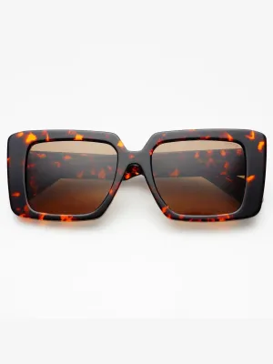 Camilla Brown Tortoise Rectangle Sunglasses