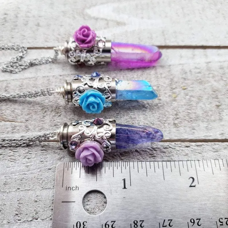 Crystal bullet necklace