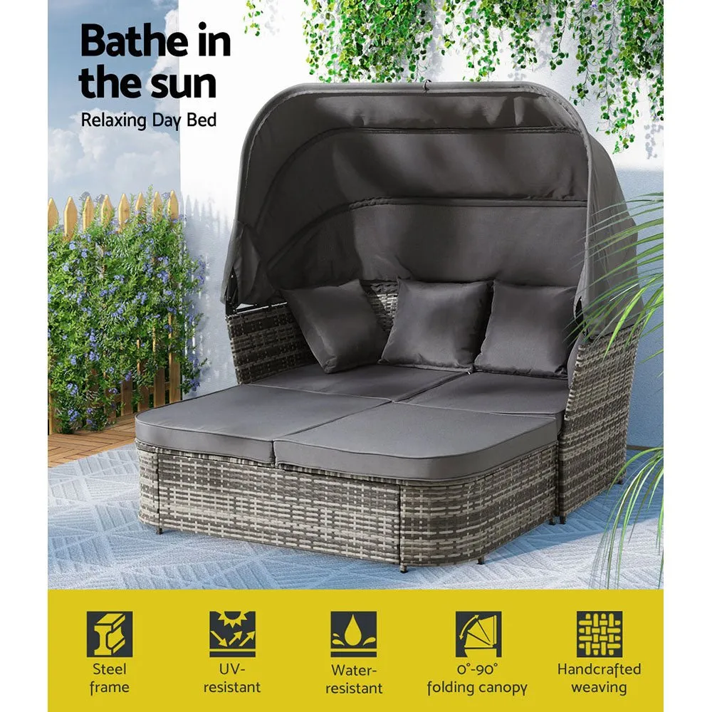 Extra Large Outdoor Day Bed With Canopy Grey
