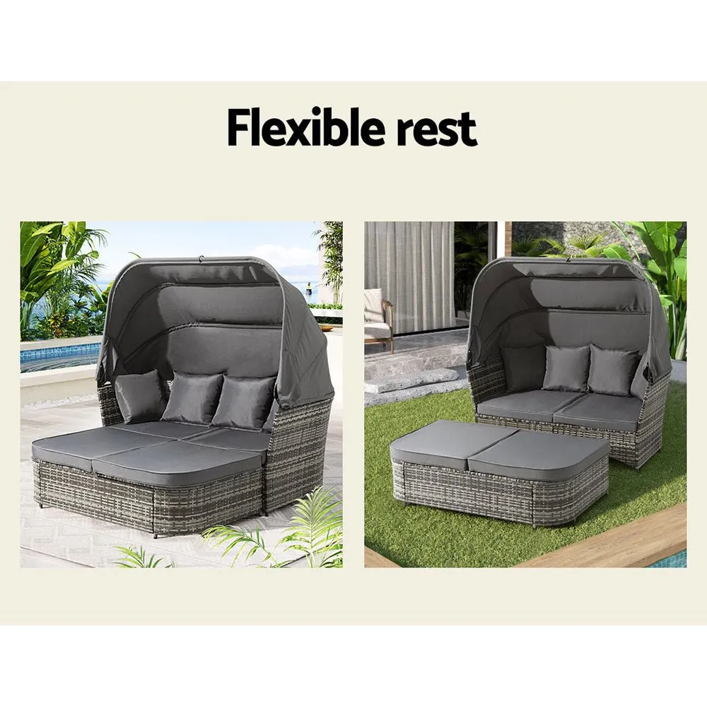 Extra Large Outdoor Day Bed With Canopy Grey