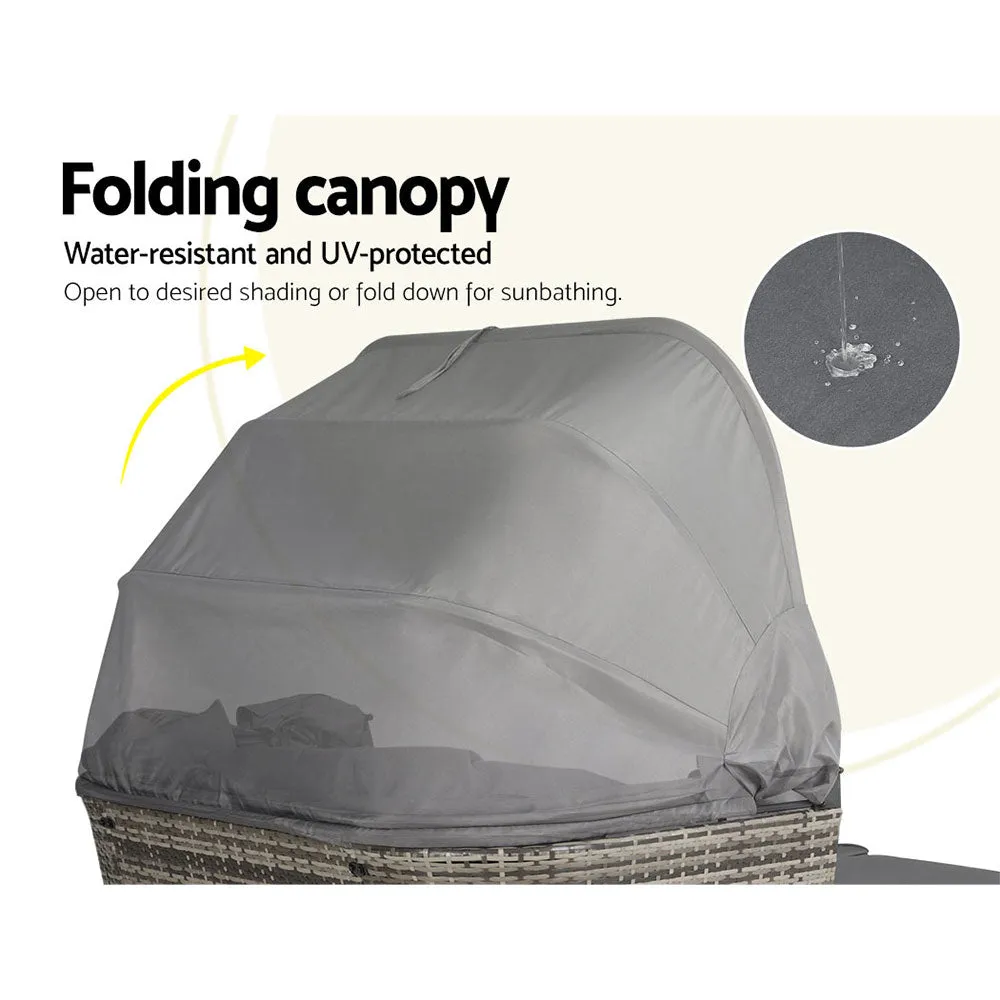 Extra Large Outdoor Day Bed With Canopy Grey