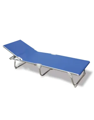 Folding Aluminum Sun Lounger Blue Textilene 'Pacific'-PA1200B