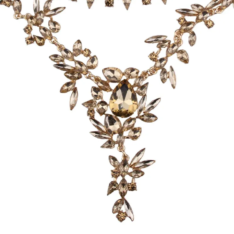 Golden Brambles Crystal Collar Choker Necklace