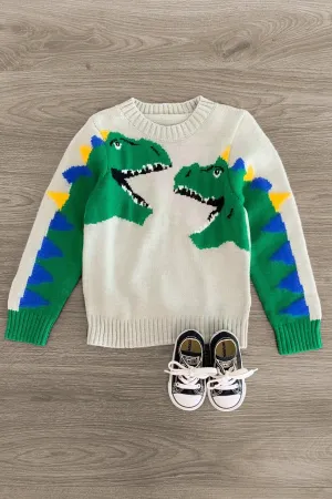 Gray Dinosaur Sweater