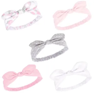 Hudson Baby Cotton and Synthetic Headbands, Pink Rose