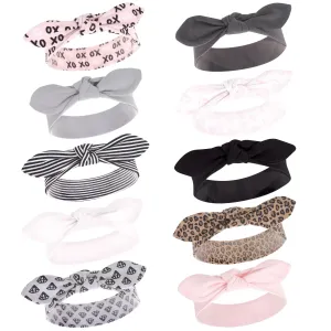 Hudson Baby Cotton and Synthetic Headbands, Xoxo