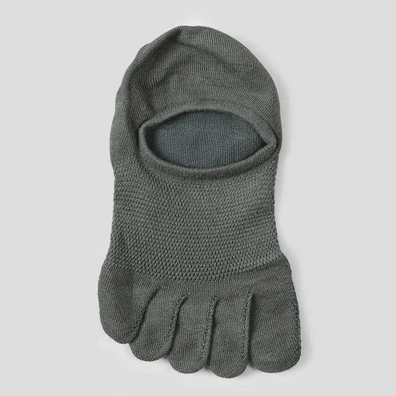 Invisible Five Toe Socks Summer Thin Low Cut Short Cotton Mesh Breathable Sweat Absorbing