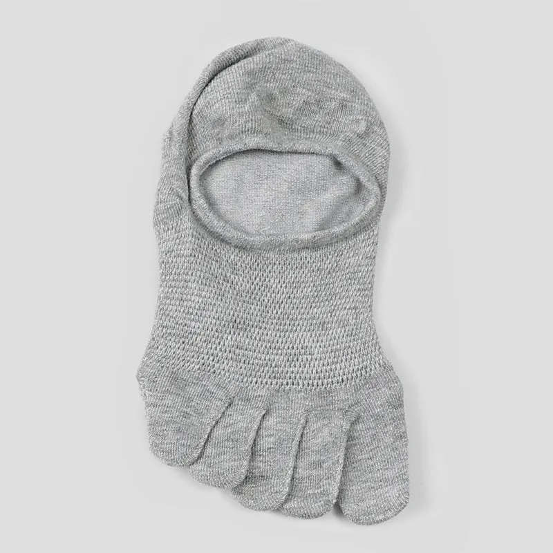 Invisible Five Toe Socks Summer Thin Low Cut Short Cotton Mesh Breathable Sweat Absorbing