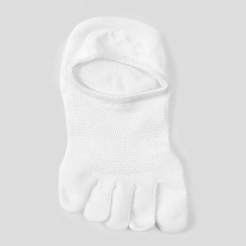Invisible Five Toe Socks Summer Thin Low Cut Short Cotton Mesh Breathable Sweat Absorbing