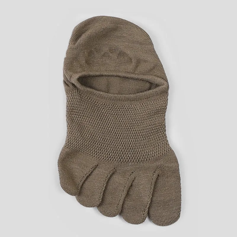 Invisible Five Toe Socks Summer Thin Low Cut Short Cotton Mesh Breathable Sweat Absorbing