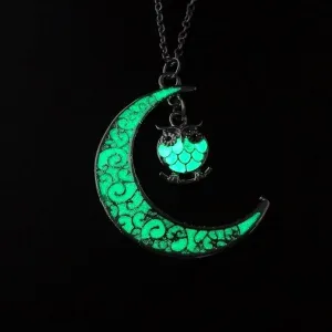 Luminous Necklace, Crystal Moon, Owl or Hourglass