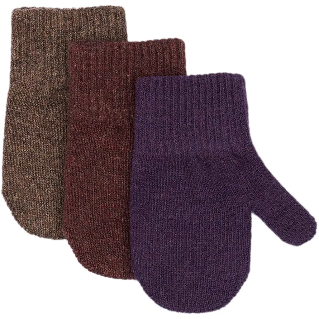 MAGIC Knitted Mittens 3 Pack - Nightshade-Chocolate Chip-Rose Brown
