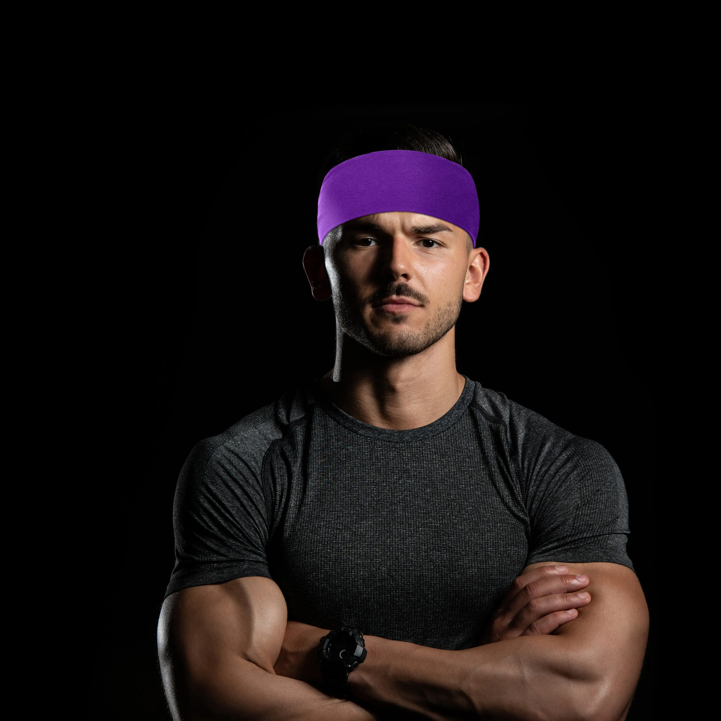 Men's Headbands Cotton Jersey 3" Wide Sports Fitness Yoga Made in the USA Green