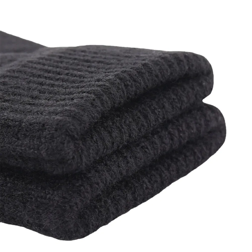 Men's Winter Warm Woolen Knitted Touchscreen Gloves - Full-Finger, Thicken Velvet, Three-Finger Touch Capability