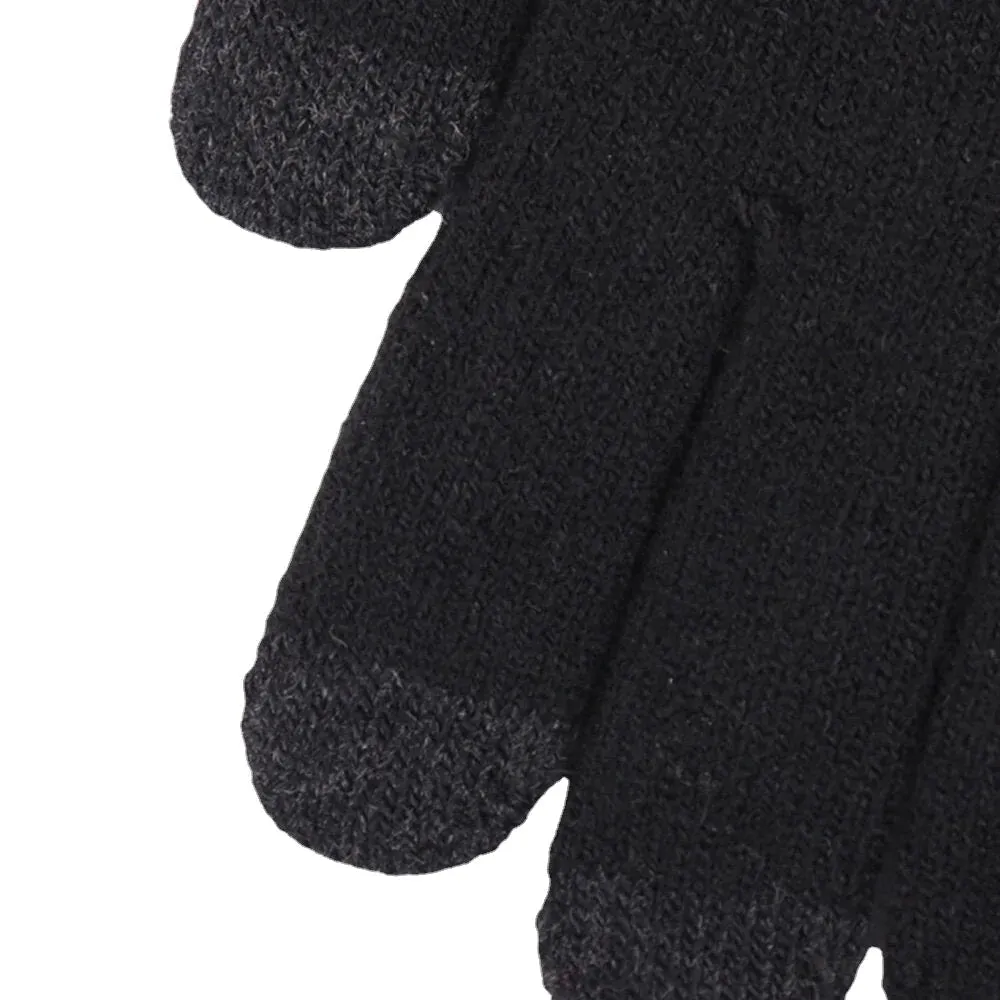Men's Winter Warm Woolen Knitted Touchscreen Gloves - Full-Finger, Thicken Velvet, Three-Finger Touch Capability