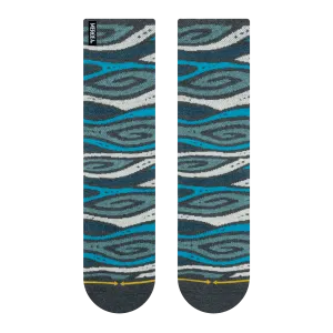Merge4 Tencil/Hemp Wood Grain Crew Socks
