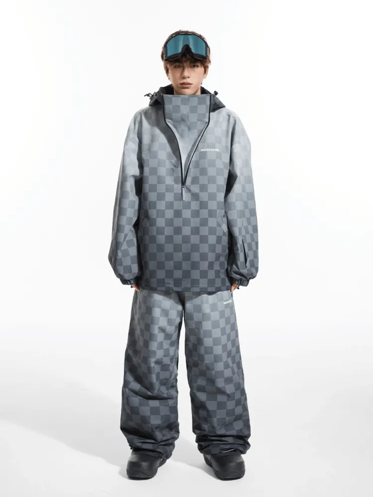 Molocoster 3L Gradient Chess Zipper Fleece Suit - Unisex