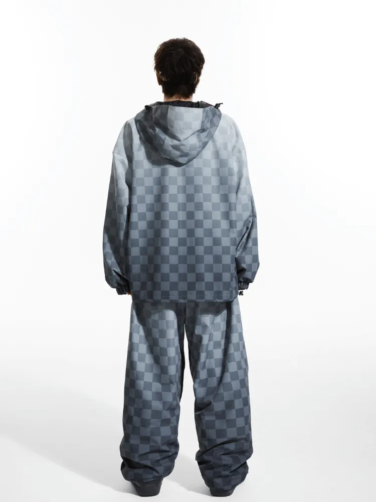 Molocoster 3L Gradient Chess Zipper Fleece Suit - Unisex