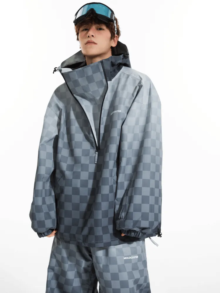 Molocoster 3L Gradient Chess Zipper Fleece Suit - Unisex