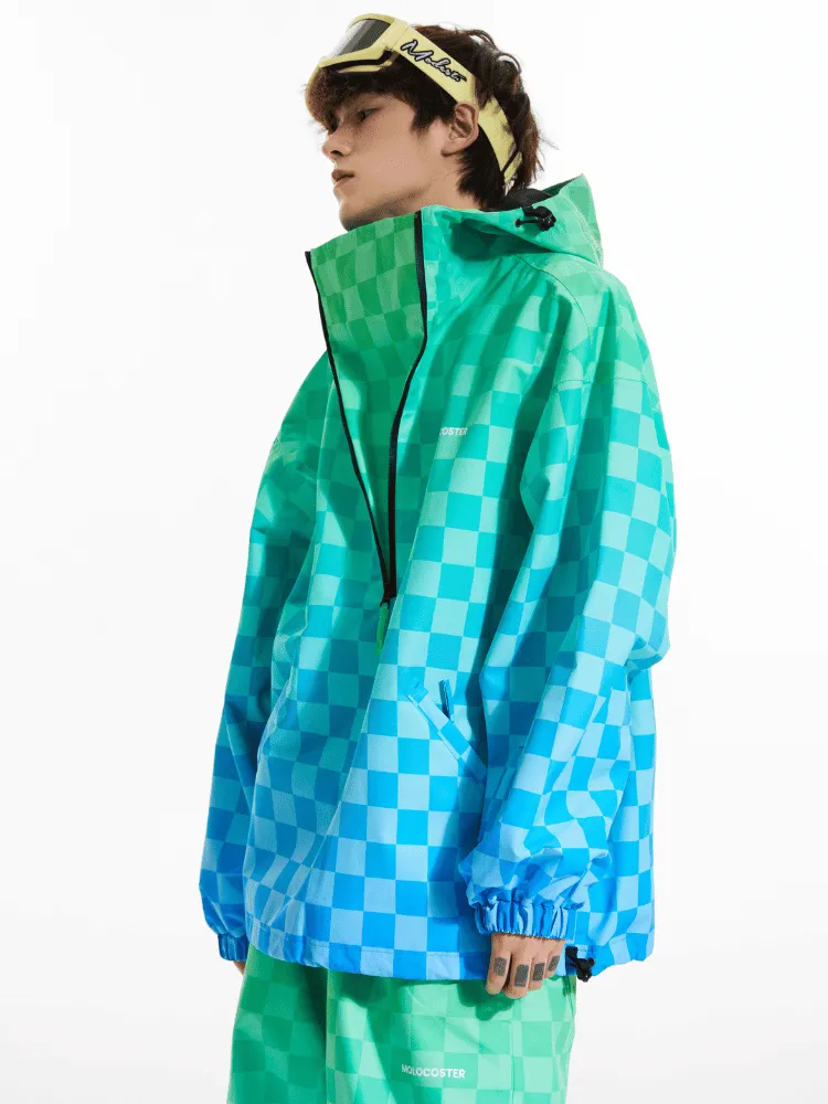 Molocoster 3L Gradient Chess Zipper Fleece Suit - Unisex