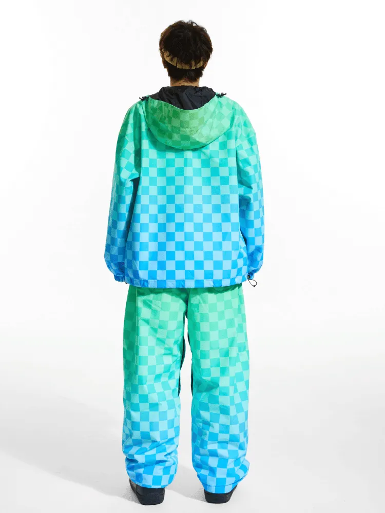Molocoster 3L Gradient Chess Zipper Fleece Suit - Unisex