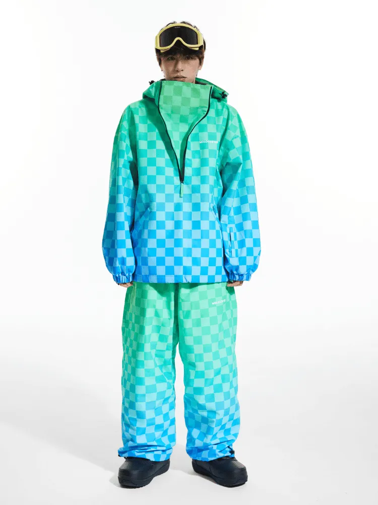 Molocoster 3L Gradient Chess Zipper Fleece Suit - Unisex