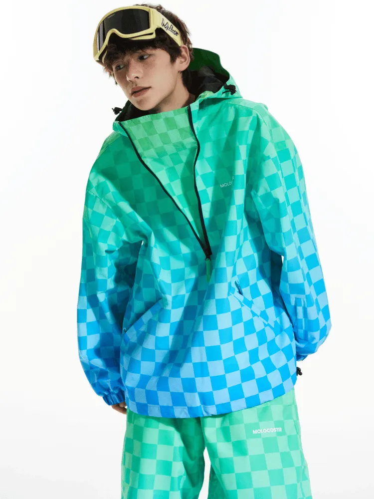 Molocoster 3L Gradient Chess Zipper Fleece Suit - Unisex