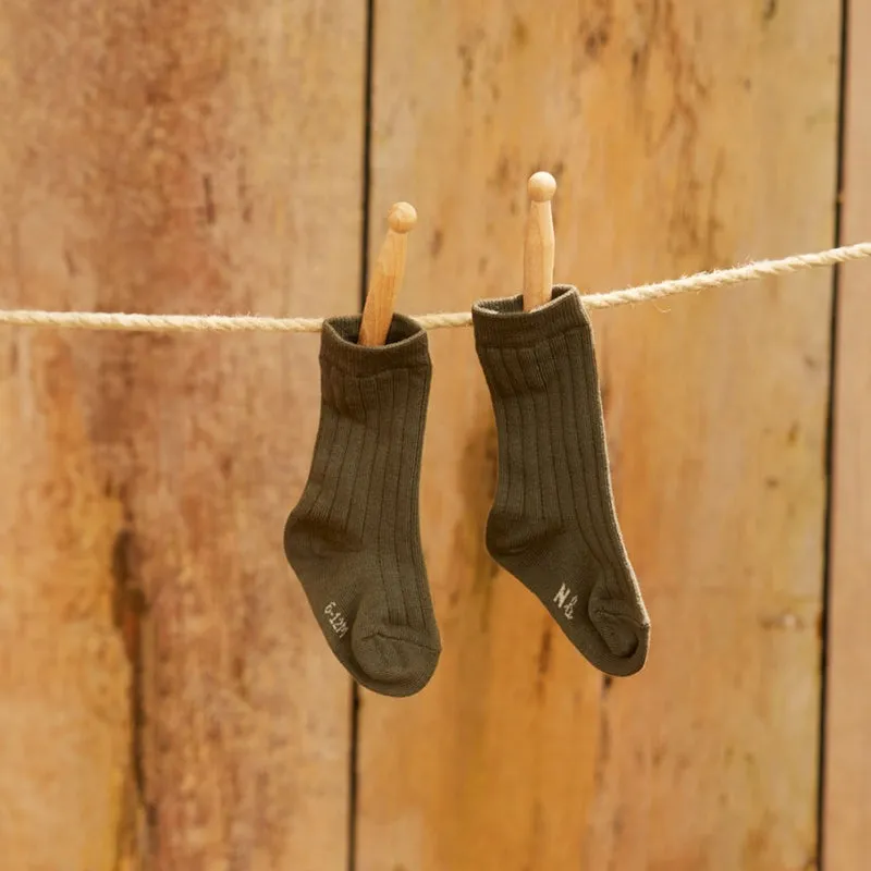 Nature Baby Organic Cotton Rib Socks - Thyme