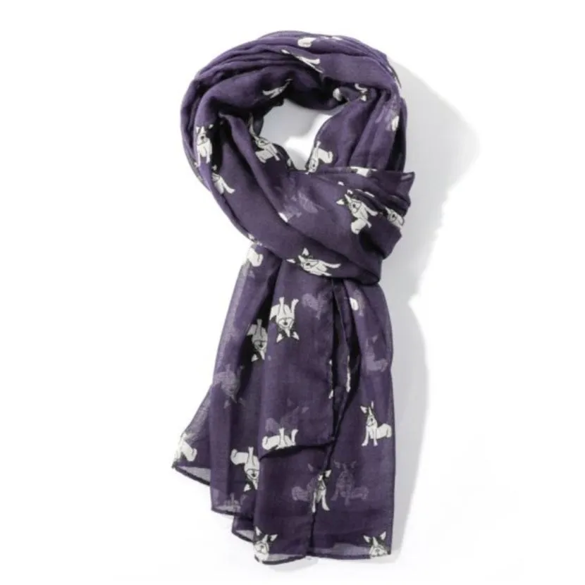 Navy Blue French Bulldog Scarf