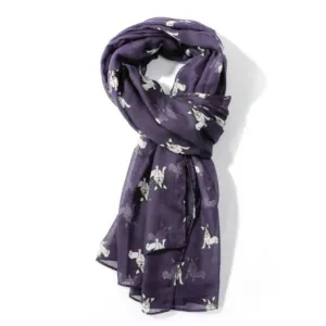 Navy Blue French Bulldog Scarf