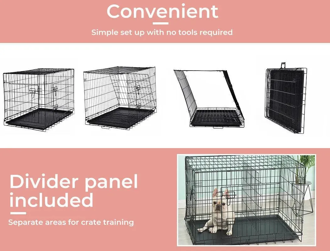 PaWz Pet Dog Crate Metal With Bed 30"