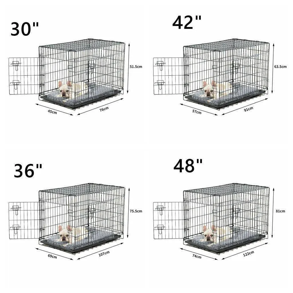 PaWz Pet Dog Crate Metal With Bed 30"