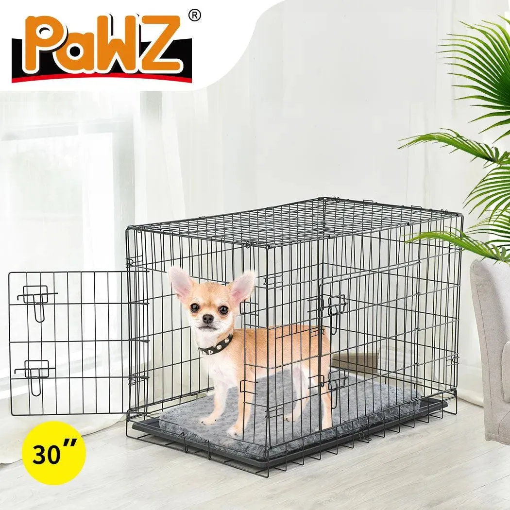 PaWz Pet Dog Crate Metal With Bed 30"