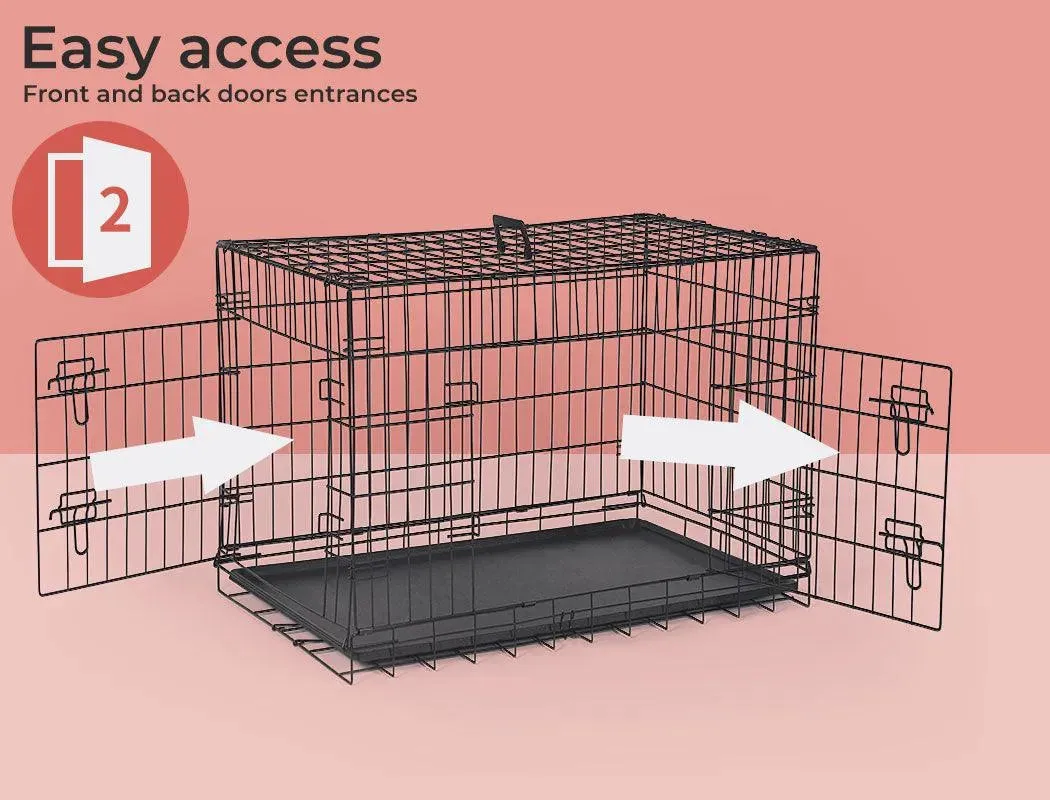 PaWz Pet Dog Crate Metal With Bed 30"