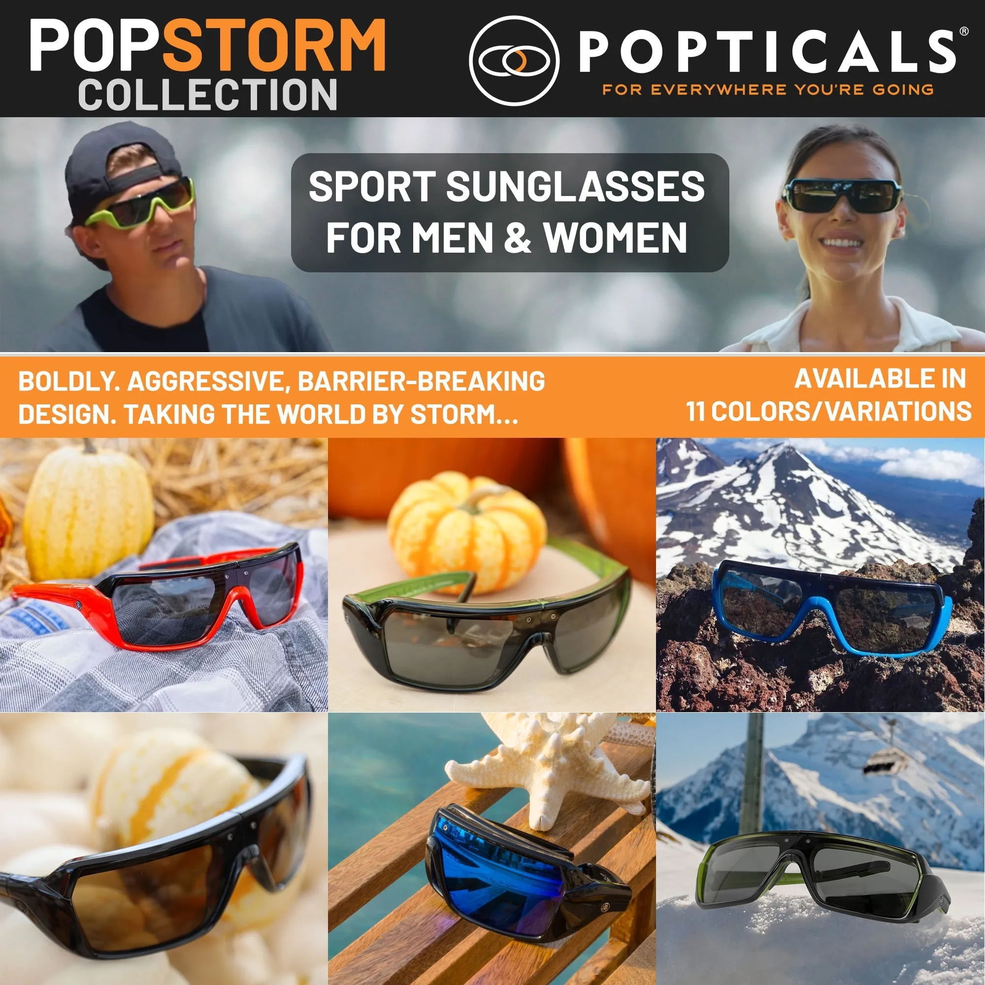 POPSTORM | Polarized, Gloss Black, Brown Lens