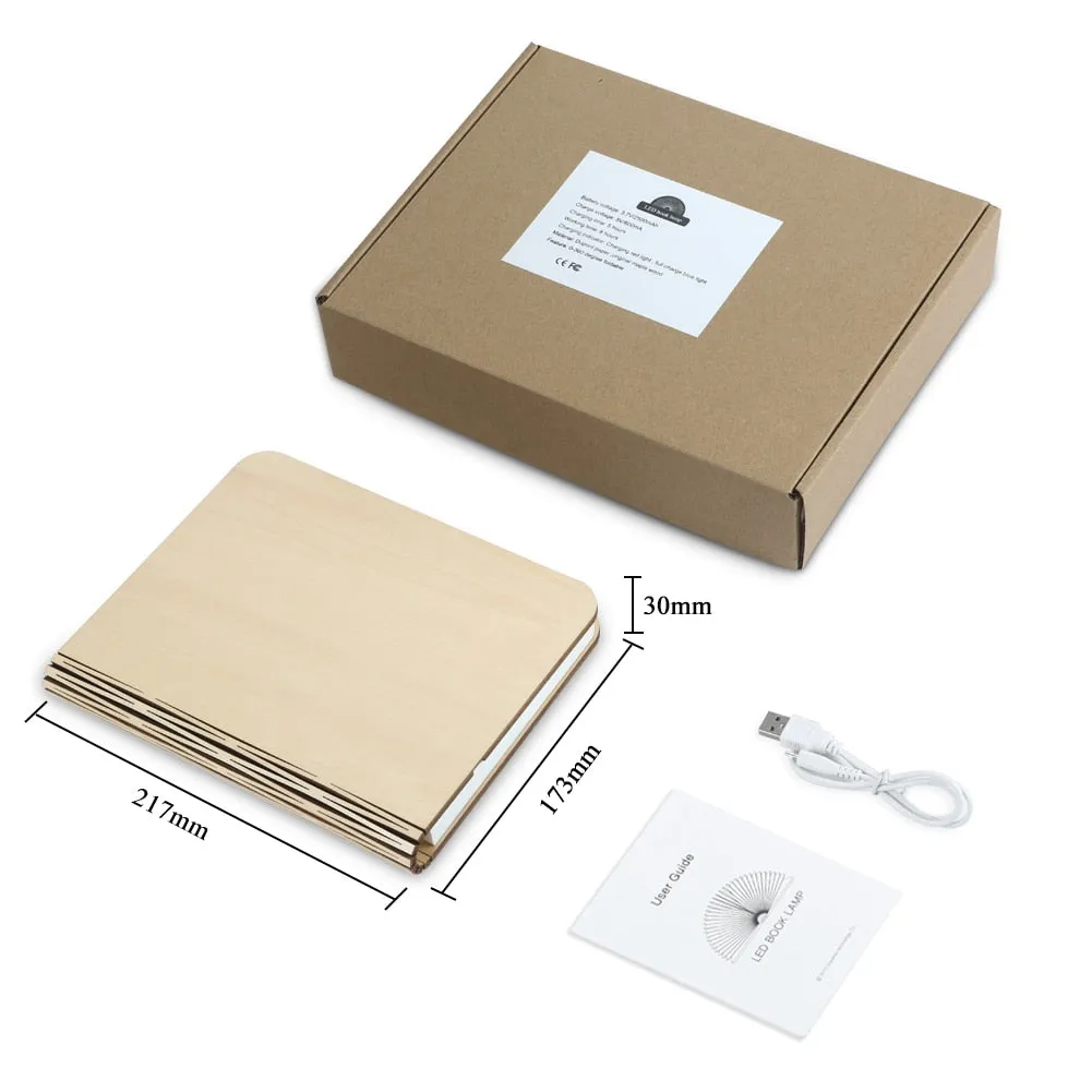 Portable Foldable Wooden LED Magnetic Book Desk Lamp