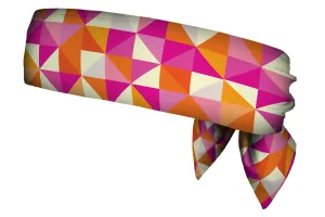 REVERSIBLE Triangles Orange Pink/Tropical Hash Head Tie (SKU 1361 HTB)