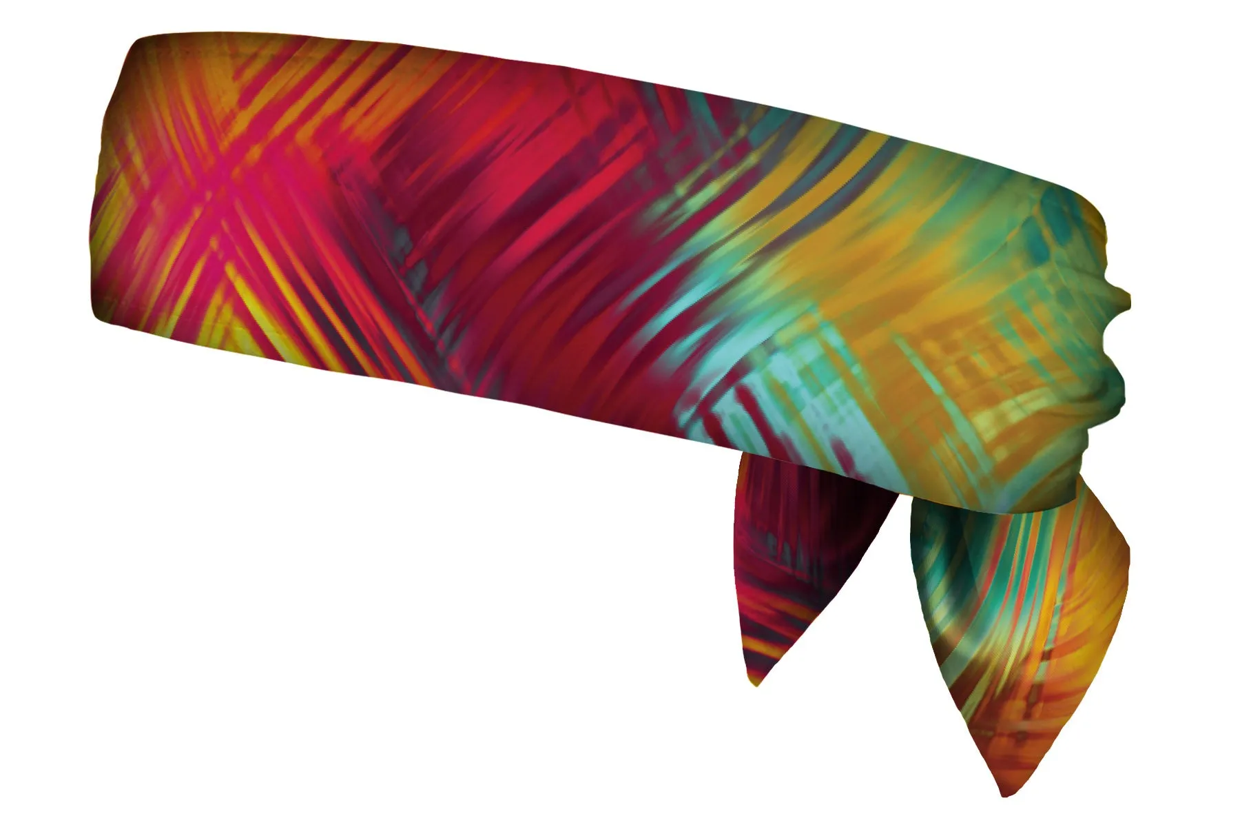 REVERSIBLE Triangles Orange Pink/Tropical Hash Head Tie (SKU 1361 HTB)