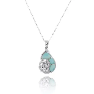 Seashell Necklace with Larimar - Miami