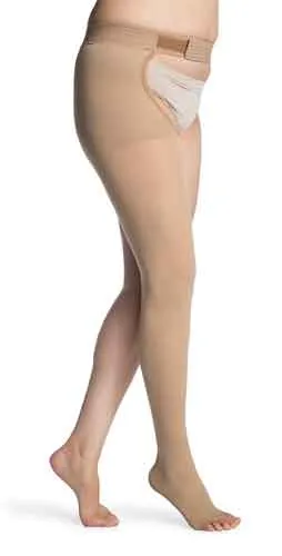 Sigvaris 863WO Unisex Opaque, 30-40 mmHg, Thigh w/Hip Attachment, Open Toe