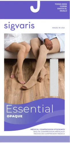 Sigvaris 863WO Unisex Opaque, 30-40 mmHg, Thigh w/Hip Attachment, Open Toe